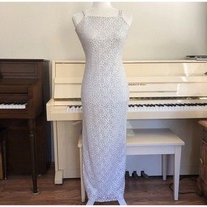 Vintage Gunne Sax Jessica McClintock Womens White Lace Gown Dress Size 3/4 READ